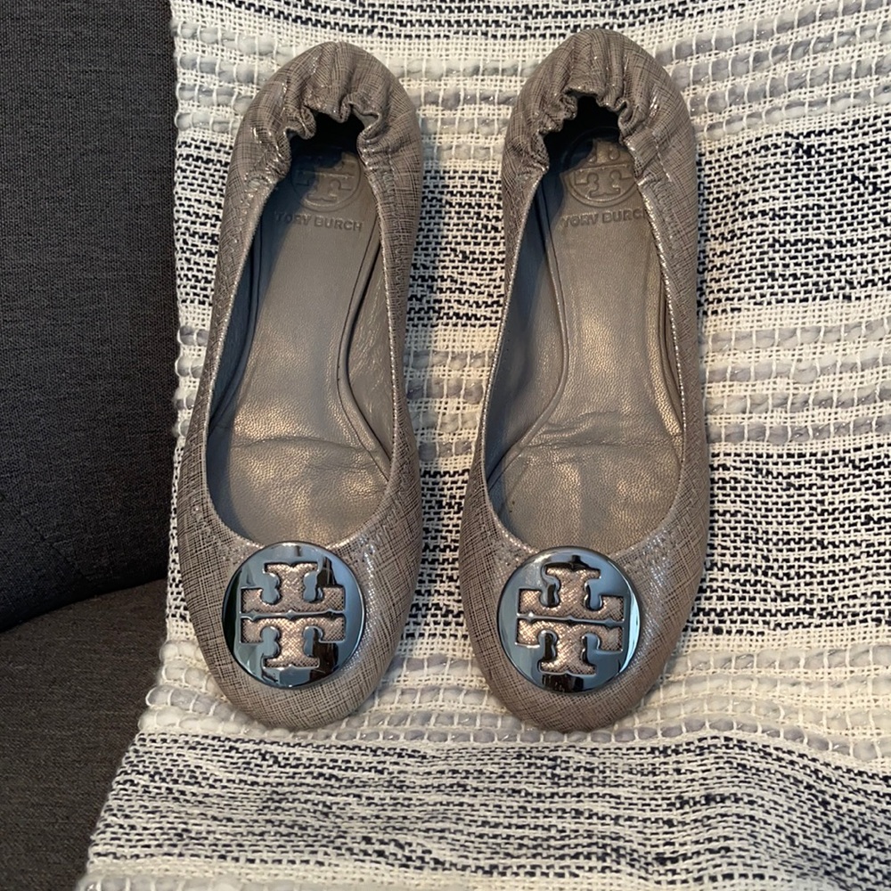 Tory Burch Silver Flats